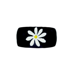 Bracciale Grande Nero Margherita Bianca