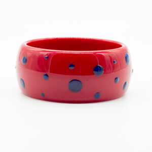 Bracciale Grande Rosso Pois Blu