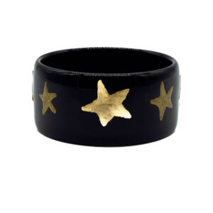 Bracciale Grande Nero Stelle Oro