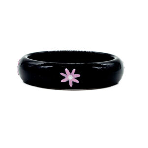 Bracciale Piccolo Nero Margherita Rosa
